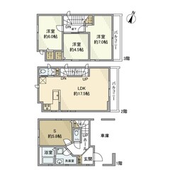 下平間戸建の物件間取画像